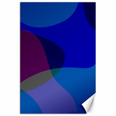 Blue Abstract 1118 - Groovy Blue And Purple Art Canvas 20  X 30  by KorokStudios