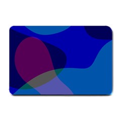 Blue Abstract 1118 - Groovy Blue And Purple Art Small Doormat by KorokStudios