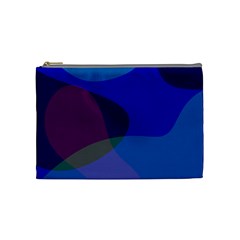 Blue Abstract 1118 - Groovy Blue And Purple Art Cosmetic Bag (medium) by KorokStudios