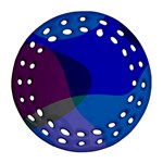 Blue Abstract 1118 - Groovy Blue And Purple Art Ornament (Round Filigree) Front