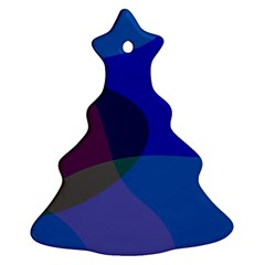 Blue Abstract 1118 - Groovy Blue And Purple Art Ornament (christmas Tree)  by KorokStudios