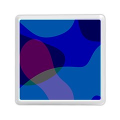 Blue Abstract 1118 - Groovy Blue And Purple Art Memory Card Reader (square)