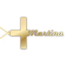 Personalized Name Cross - 925 Sterling Silver Name Pendant Necklace