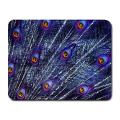 Peacock-feathers-color-plumage Blue Small Mousepad by danenraven