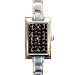 Dancing Clowns Black Rectangle Italian Charm Watch by TetiBright