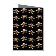 Dancing Clowns Black Mini Greeting Cards (pkg Of 8) by TetiBright