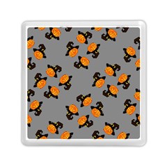 Pumpkin Heads With Hat Gray Memory Card Reader (square) by TetiBright