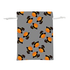 Pumpkin Heads With Hat Gray Lightweight Drawstring Pouch (s) by TetiBright