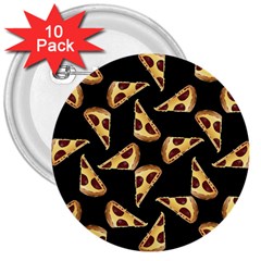 Pizza Slices Pattern Green 3  Buttons (10 Pack)  by TetiBright