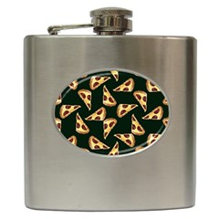 Pizza Slices Pattern Green Hip Flask (6 Oz) by TetiBright