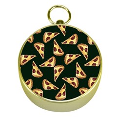 Pizza Slices Pattern Green Gold Compasses by TetiBright