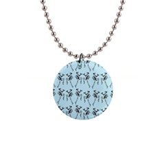 Jogging Lady On Blue 1  Button Necklace by TetiBright
