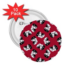 Theater Masks Burgundy 2 25  Buttons (10 Pack)  by TetiBright