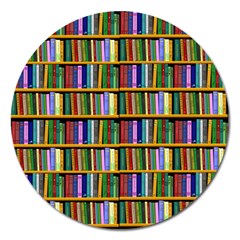 Books On A Shelf Magnet 5  (round) by TetiBright