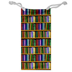 Books On A Shelf Jewelry Bag by TetiBright