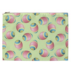 Colorful Easter Eggs Pattern Green Cosmetic Bag (xxl) by TetiBright