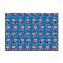 Speak Love Pattern On Blue Sticker A4 (10 Pack) by TetiBright