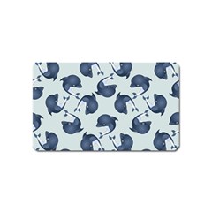 Blue Dolphins Pattern Magnet (name Card) by TetiBright