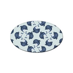 Blue Dolphins Pattern Sticker Oval (10 Pack)
