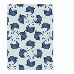 Blue Dolphins Pattern Small Garden Flag (two Sides) by TetiBright