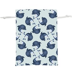 Blue Dolphins Pattern Lightweight Drawstring Pouch (xl) by TetiBright