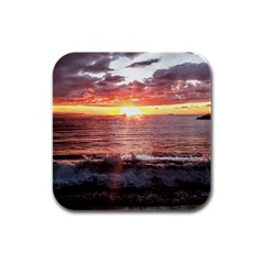 Tropical Sunset Rubber Square Coaster (4 Pack) by StarvingArtisan