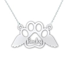 Personalized Name Pet Footprint - 925 Sterling Silver Name Pendant Necklace