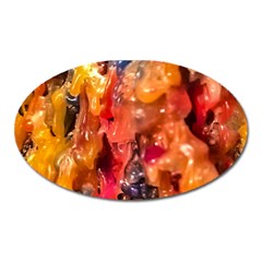 Multicolored Melted Wax Texture Oval Magnet by dflcprintsclothing