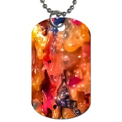 Multicolored Melted Wax Texture Dog Tag (one Side) by dflcprintsclothing