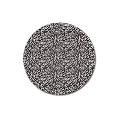 Black Cheetah Skin Magnet 3  (round) by Sparkle