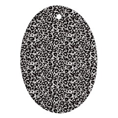 Black Cheetah Skin Oval Ornament (Two Sides)