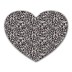 Black Cheetah Skin Heart Mousepad