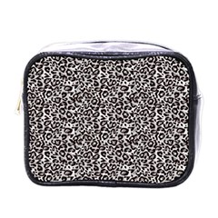 Black Cheetah Skin Mini Toiletries Bag (One Side)