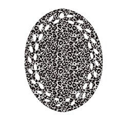 Black Cheetah Skin Ornament (Oval Filigree)