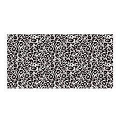 Black Cheetah Skin Satin Wrap 35  x 70 