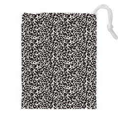 Black Cheetah Skin Drawstring Pouch (4xl) by Sparkle