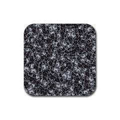 Creepy Head Mask Motif Random Pattern Rubber Coaster (Square)