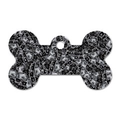 Creepy Head Mask Motif Random Pattern Dog Tag Bone (One Side)