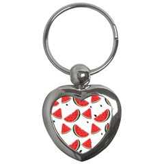 Watermelon Seamless Pattern Key Chain (heart)