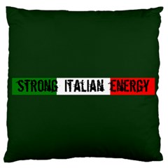 Strong Italian Energy  Large Premium Plush Fleece Cushion Case (one Side) by ConteMonfrey