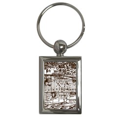 Antique Oriental Town Map  Key Chain (rectangle) by ConteMonfrey