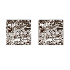 Antique Oriental Town Map  Cufflinks (square) by ConteMonfrey