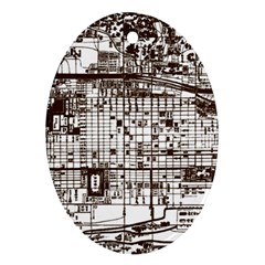 Antique Oriental Town Map  Ornament (oval) by ConteMonfrey