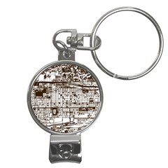 Antique Oriental Town Map  Nail Clippers Key Chain by ConteMonfrey