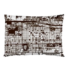 Antique Oriental Town Map  Pillow Case by ConteMonfrey