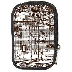 Antique Oriental Town Map  Compact Camera Leather Case by ConteMonfrey