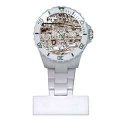 Antique Oriental Town Map  Plastic Nurses Watch by ConteMonfrey