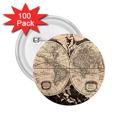 World Map - Nova Delineatio Totius Orbis Terrarum -  1659-1733 2 25  Buttons (100 Pack)  by ConteMonfrey