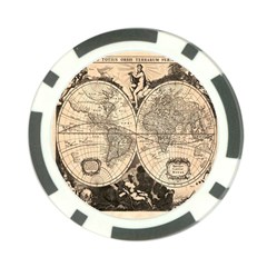 World Map - Nova delineatio totius orbis terrarum -  1659-1733 Poker Chip Card Guard