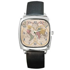 Mapa Mundi 1775 Square Metal Watch